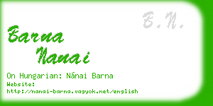 barna nanai business card