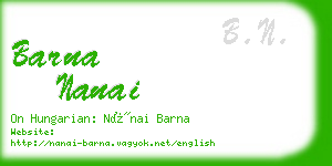 barna nanai business card